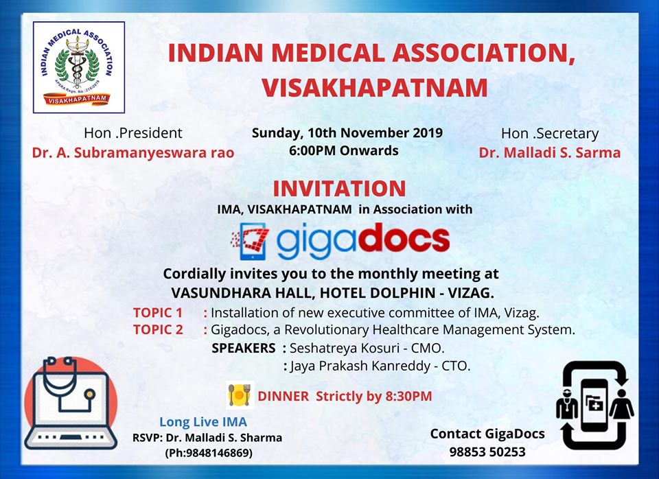 IMA, Visakhapatnam Event, Partnered with Gigadocs